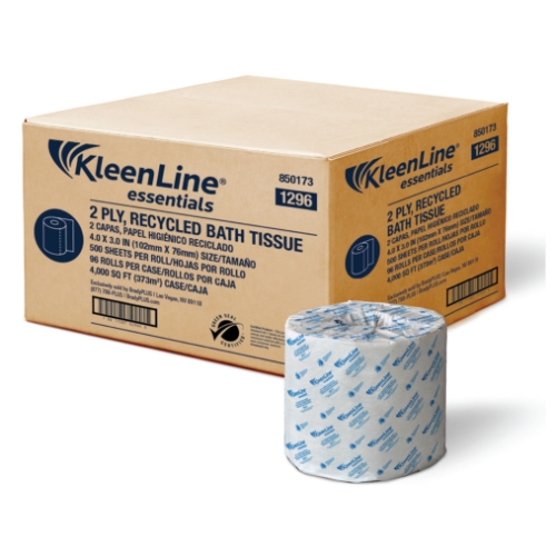 KleenLine Essentials 1296 2-Ply Recycled Bath Tissue Green Seal 96/500