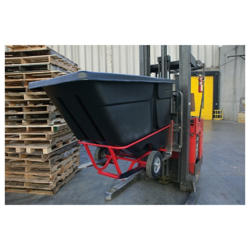 BRUTE Tilt Dump Truck/Trash Cart/Garbage Collection/Recycling for use with Forklift, 1.5 Cubic Yard, Forkliftable, 1500 lbs. Capacity, Black, Distribution Centers/Warehouse/Manufacturing/Construction (FG102542BLA)