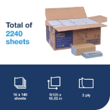 Tork Folded Windshield Paper Towel Blue H22 Extra Absorbent 16 x