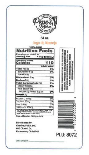 LABEL 64oz PLU 8072 ORANGE