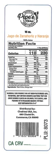 LABEL 16oz PLU 8073 CARROT & ORANGE