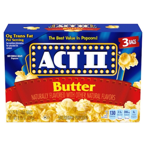 ACT II MICROWAVE BUTTER POPCORN 36/CASE