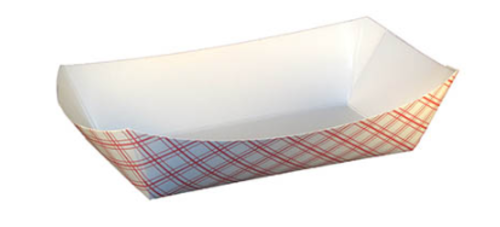 5LB RED PLAID FOOD TRAY #500 - 500CS