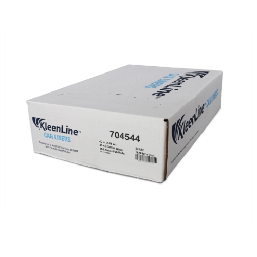 KleenLine Can Liner 40x48 22 MIC Black (6 rolls of 25 liners)