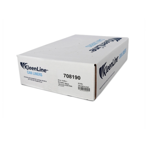 KleenLine Can Liner 43x48 22 MIC Black (6 rolls of 25 liners)
