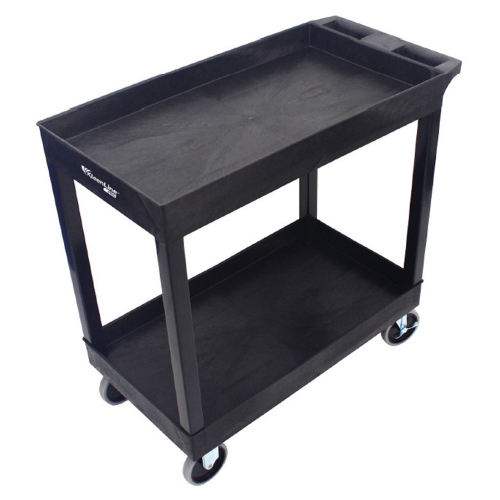 KleenLine Pro Utility Cart, Two Shelf, Black