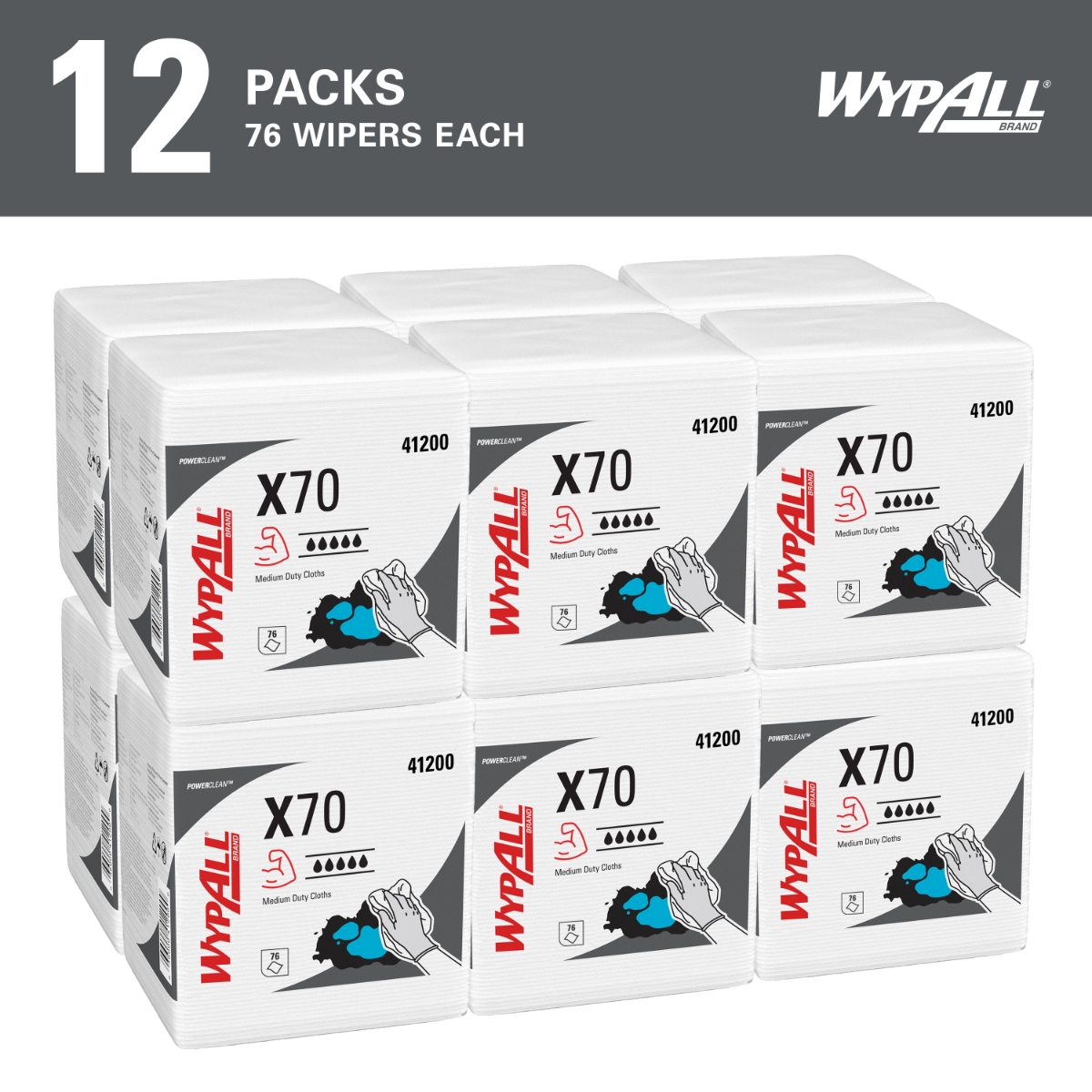 Lot De 1080 Lingettes Lourdes WypAll Kimberly-Clark 12.5 X 12 Pouces - Référence 05812 - Neuf