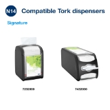 Tork Xpressnap Fit® White Dispenser Napkin N14, Compostable 2-ply