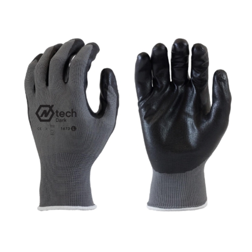 X-Large N-Tech Dark® Foam Nitrile Gloves - 1673, Knit Wrist, CE 4121, 12 Dozen/Case