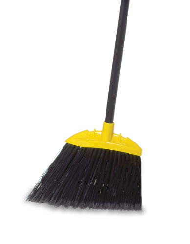 Rubbermaid Commercial Products Jumbo Smooth Sweep Angle Broom, Metal Handle, Black