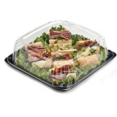 PLATTER PLAST 10.7"SQR COMBO BLK 25/CS