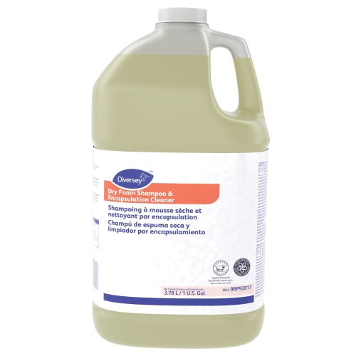 Diversey 9BP92017 Dry Foam Shampoo and Encapsulation Cleaner, 1 gal Net Content, Bottle Container, Liquid Form