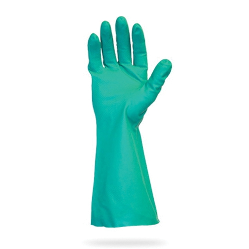 GLOVE GREEN FLOCK LINED NITRILE MED 12DZ