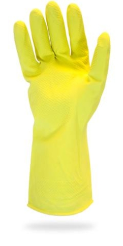 Yellow 12 Mil Flock Lined Latex Glove Small