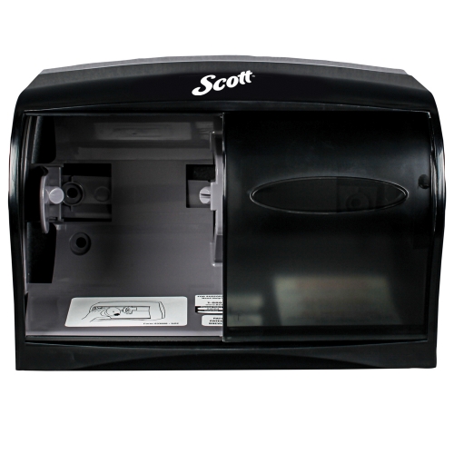 Scott® Essential™ 09604 Toilet Paper Dispenser, (2) Standard Roll Capacity, Plastic, Black