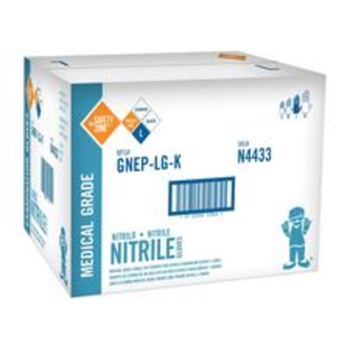 GLOVES NITRILE MED GRADE LG BLK 1000/CS