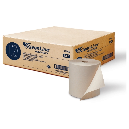 KleenLine Essentials Kraft Universal  Roll Towel Green Seal 6/800