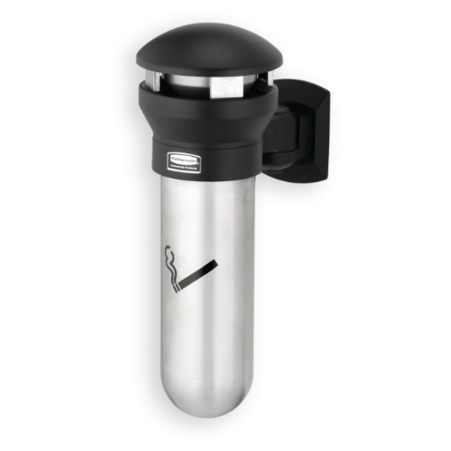Infinity™ Wall-Mount Smoking Receptacle, Stainless Steel with Black Top