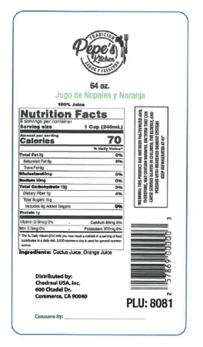 LABEL 64oz PLU 8081 NOPAL & ORANGE