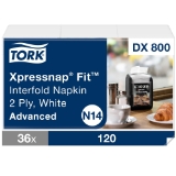Tork Xpressnap Fit® White Dispenser Napkin N14, Compostable 2-ply